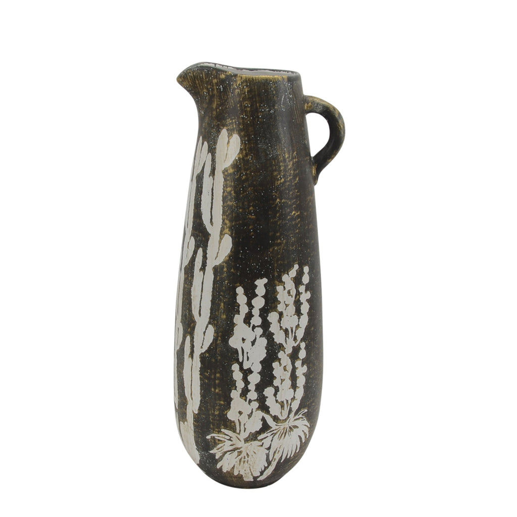 Ceramic 24" Pitcher, Black /White