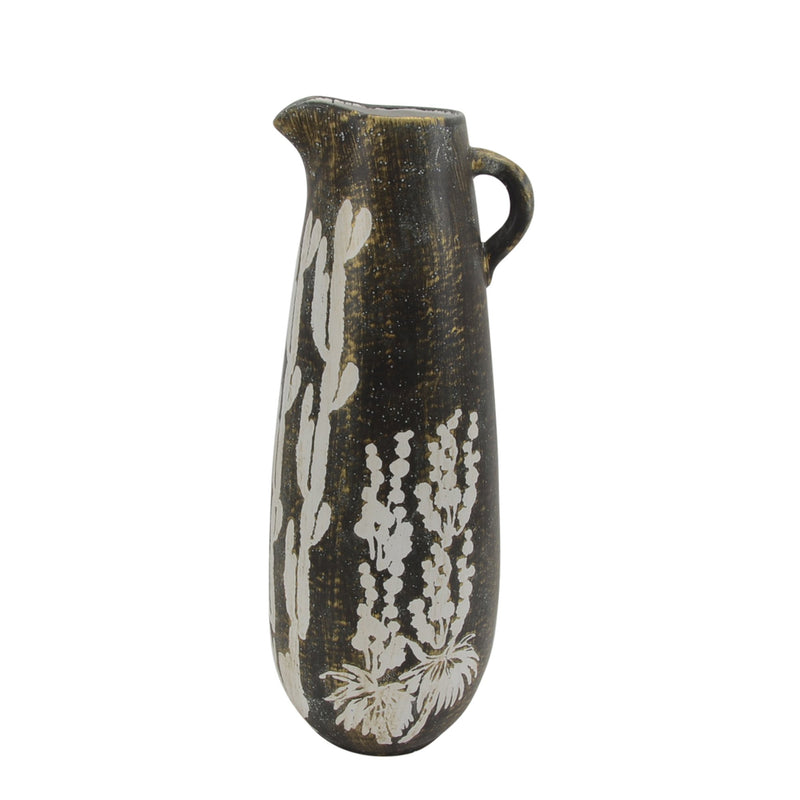 Ceramic 24" Pitcher, Black /White