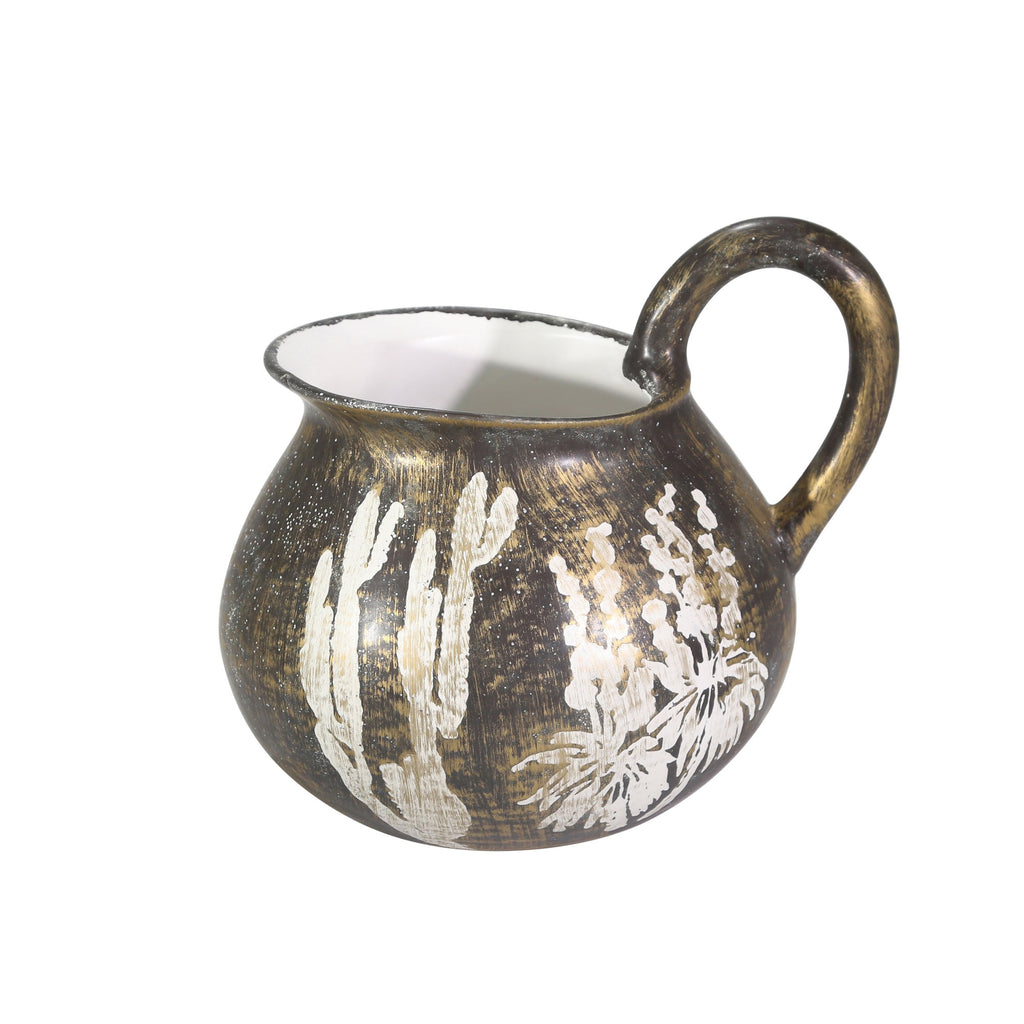 Ceramic 12.75" Pitcher, Black/White