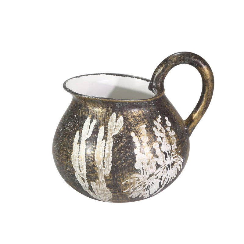 Ceramic 12.75" Pitcher, Black/White