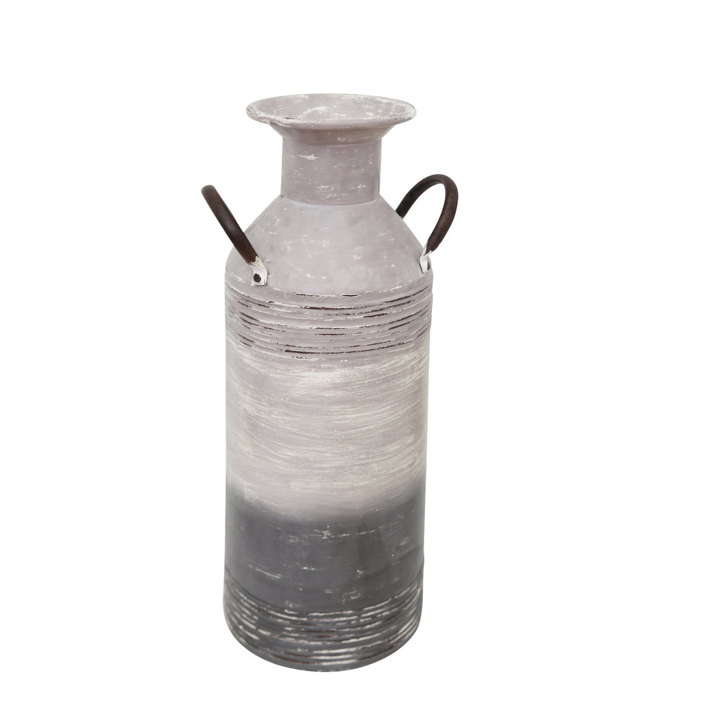 Metal 18.25" Milk Can, Gray