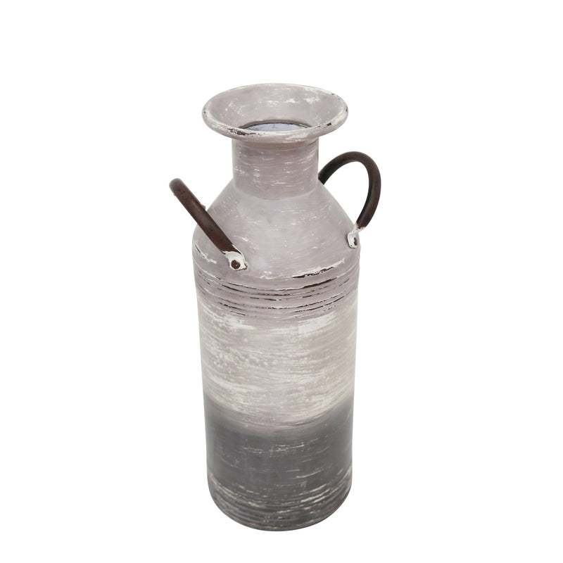 Metal 15.25" Milk Can, Gray