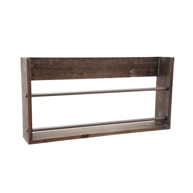 Wood / Metal Magazine Rack, Brown