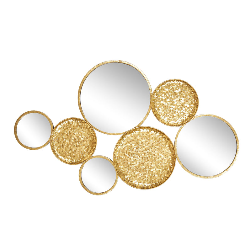 Metal 39" Mirrored Wall Decor, Gold, Wb