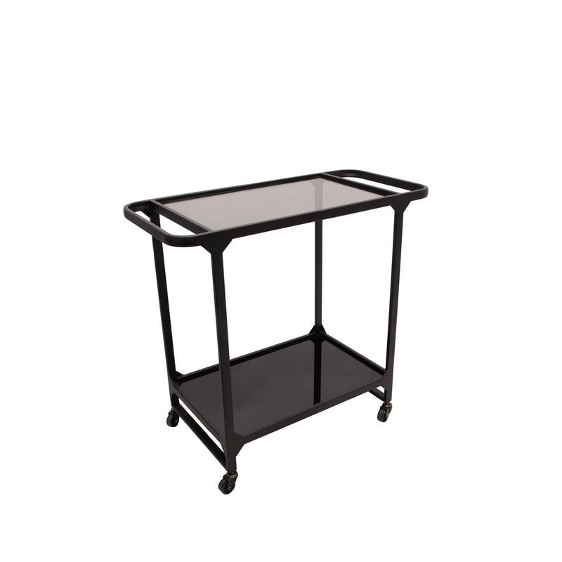 Metal & Glass Bar Cart, Black
