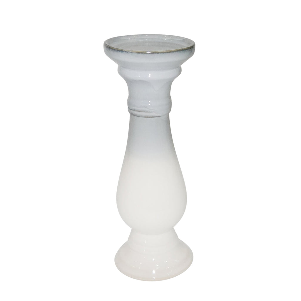 Ceramic 11.75" Candle Holder,Blue/White