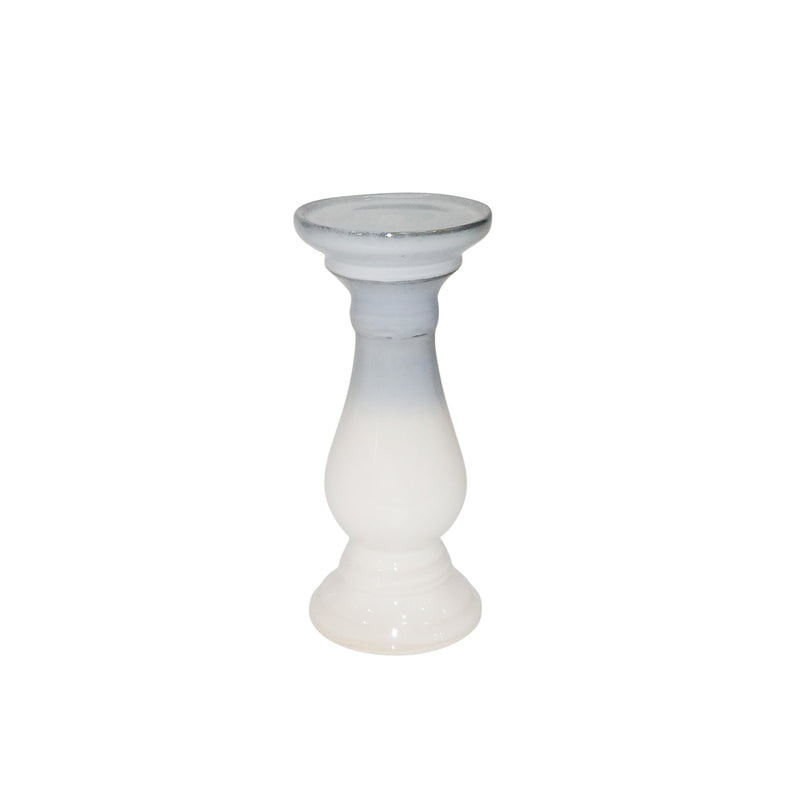 Ceramic 9.75" Candle Holder, Blue/White