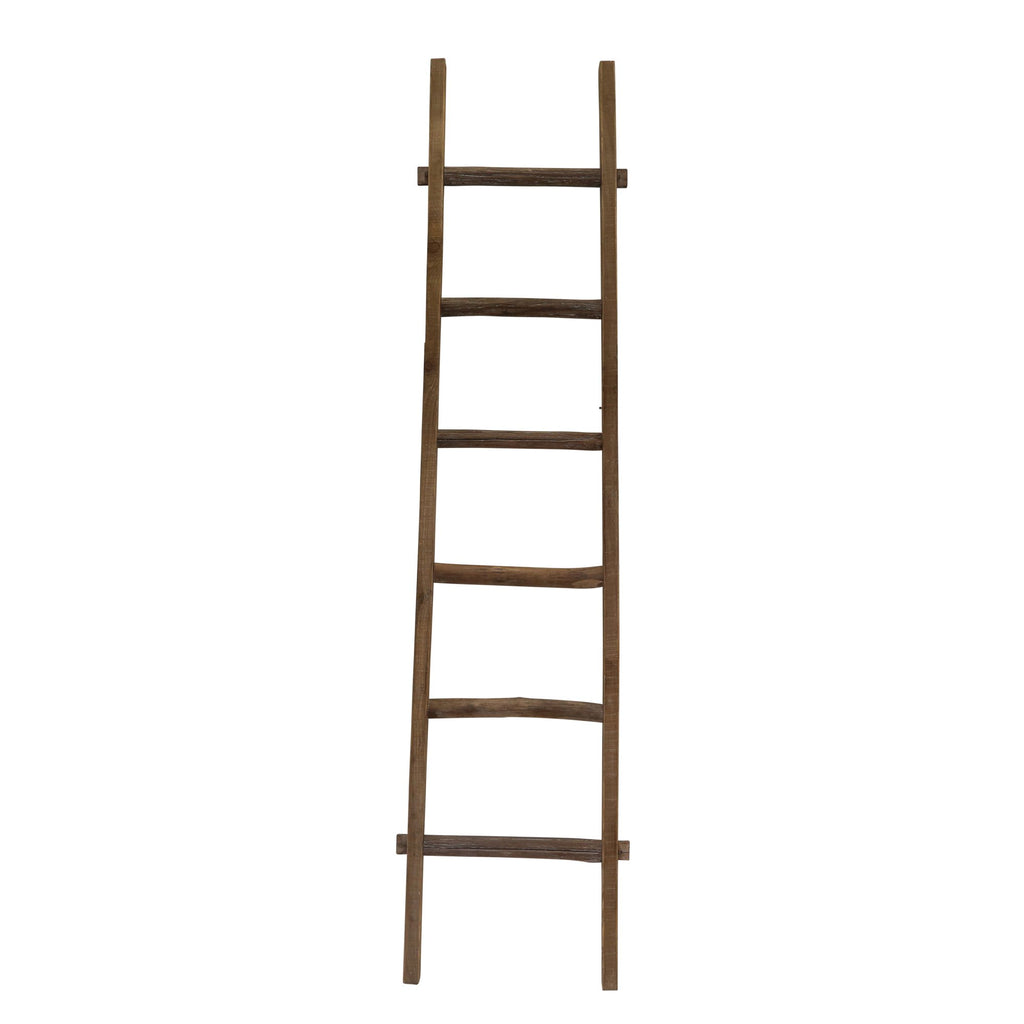 Wooden Decorative 76" Ladder, Brown