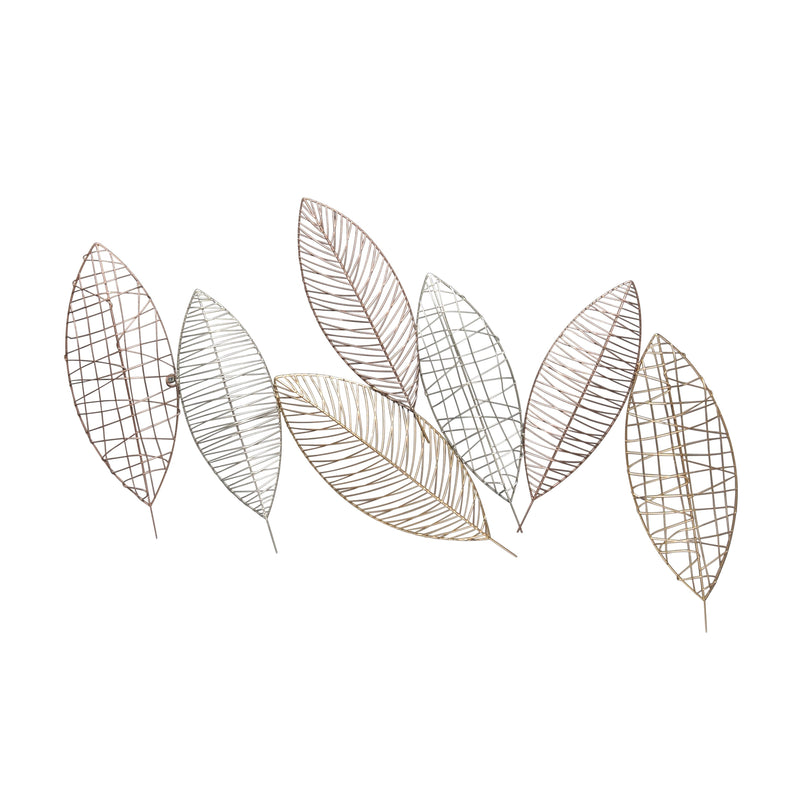 Metal 38.25" Leaf Wall Decor, Multi, Wb