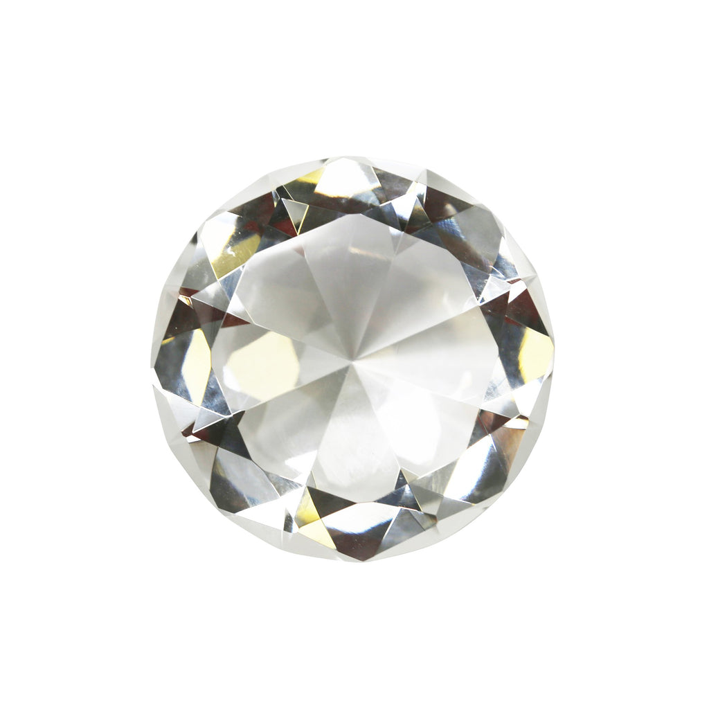 Glass Diamond Decor, 4", Clear