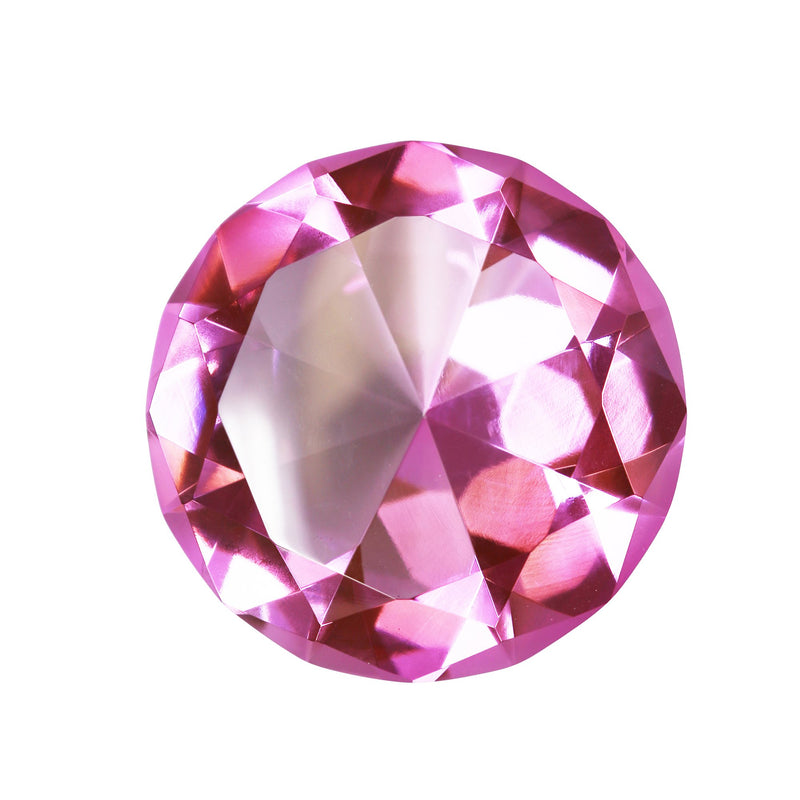 Glass Diamond Decor, 4.75", Pink