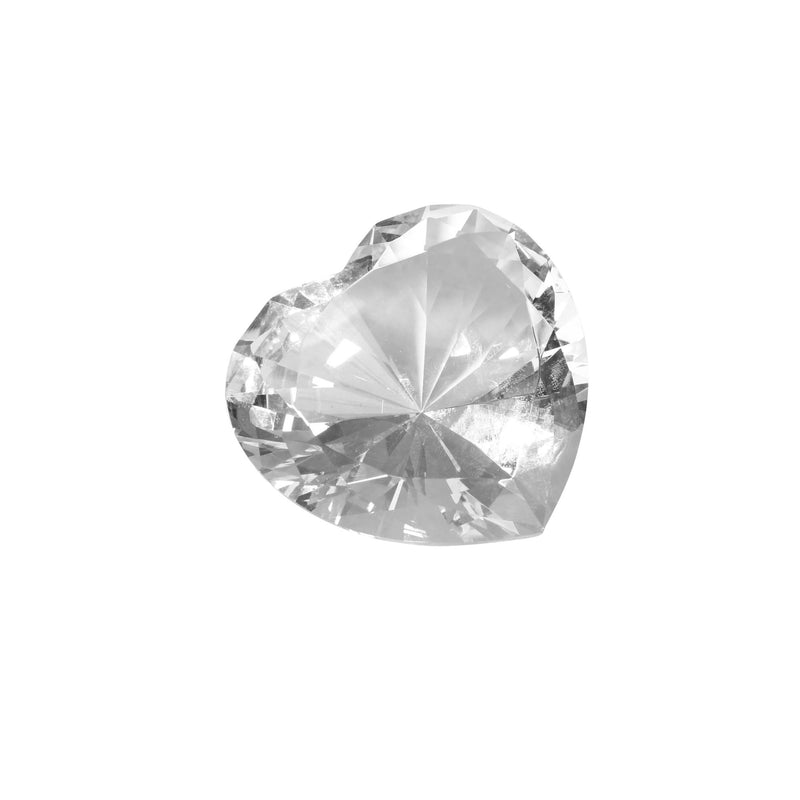 Glass Heart Diamond, Clear, 4"