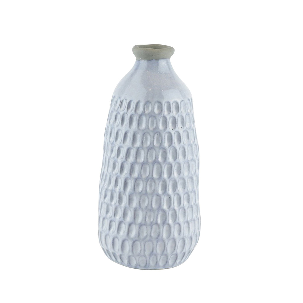 Ceramic Organic Dimpled Vase, 12.25" Gray