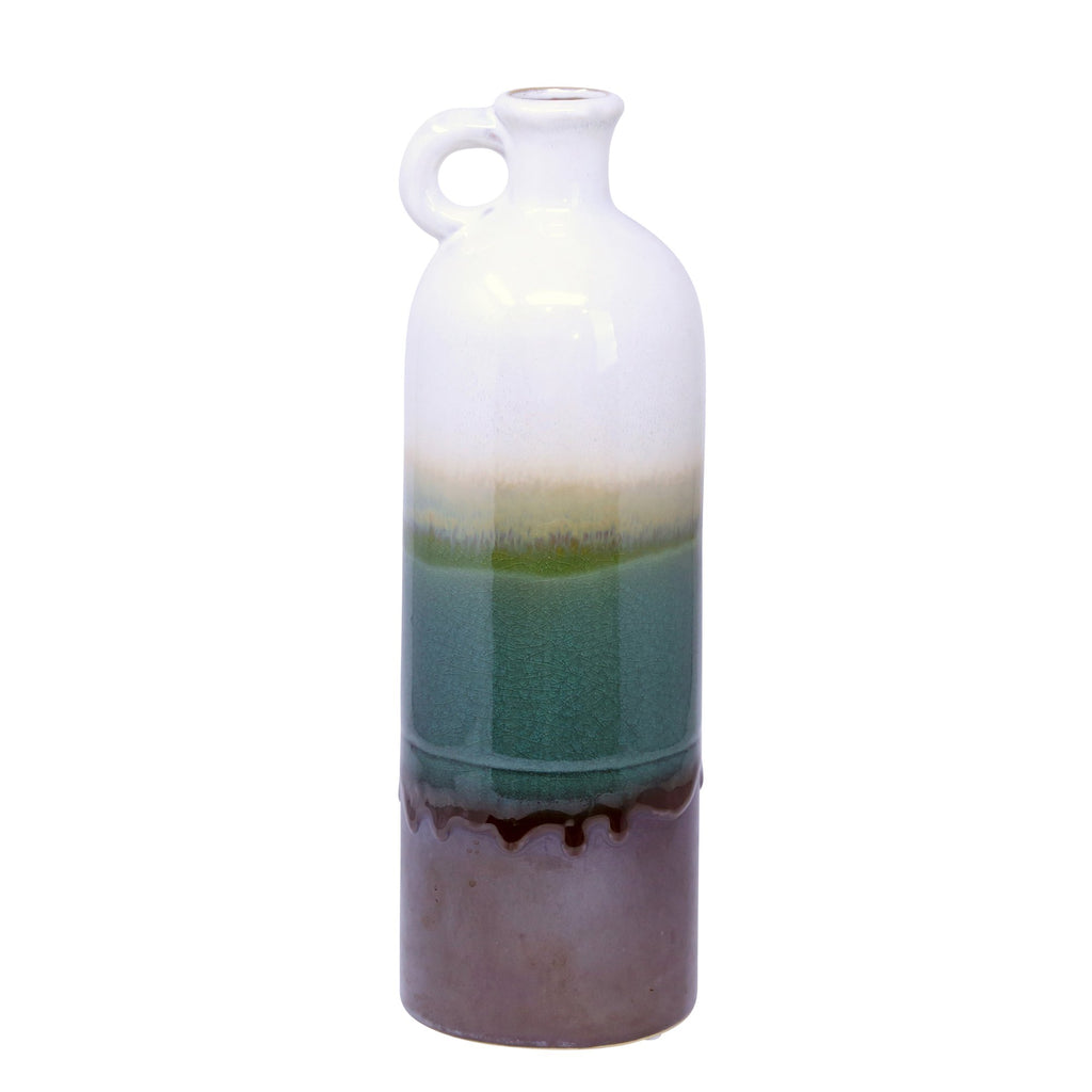 Ceramic 10.25" Tall Jug, Green Drip