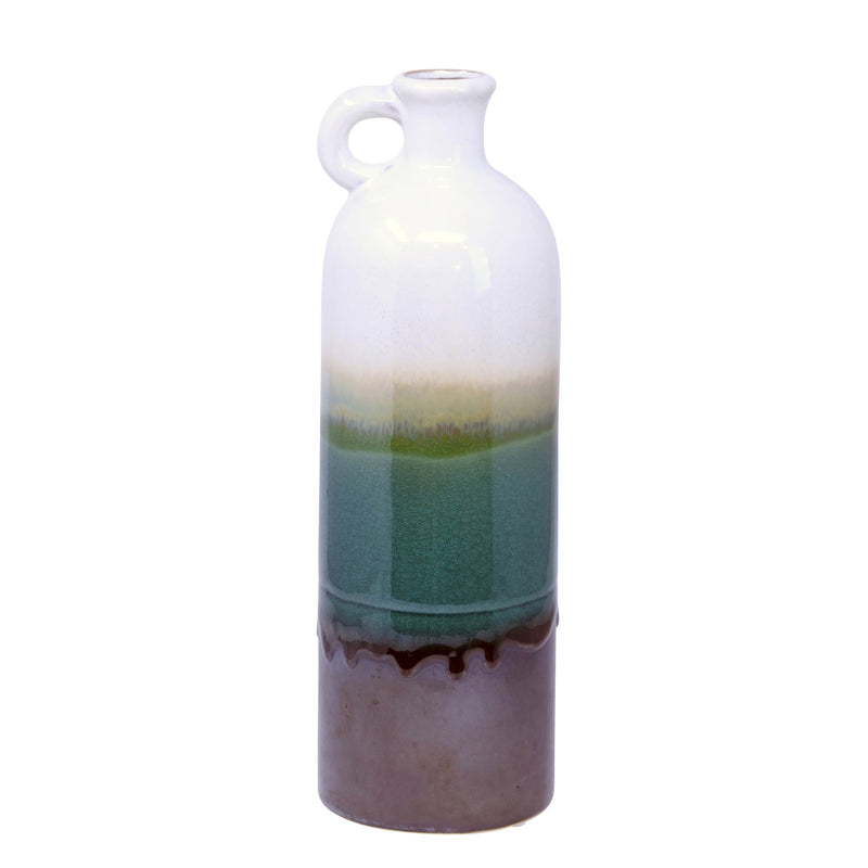 Ceramic 10.25" Tall Jug, Green Drip