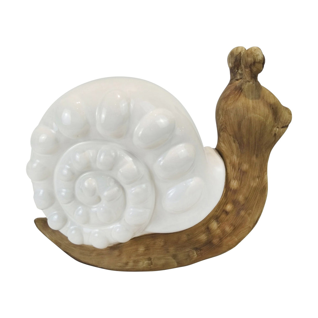 Ceramic Snail W/ White Shell 10.25"