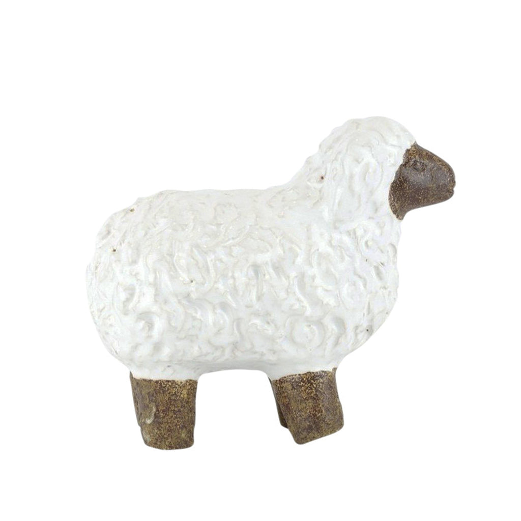 Ceramic Standing Sheep 6.75",White