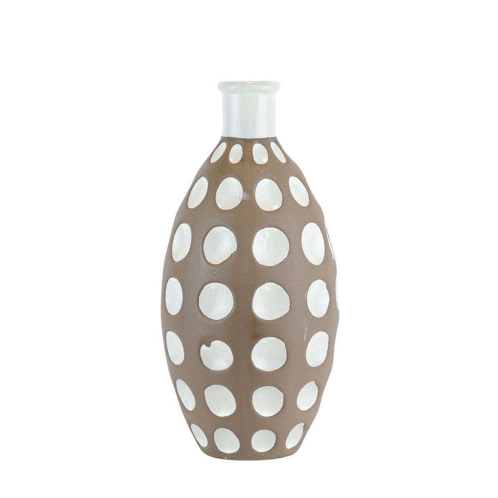 Ceramic Concave Bubbles Vase,13.75" Brown