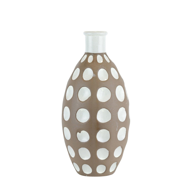 Ceramic Concave Bubbles Vase,13.75" Brown