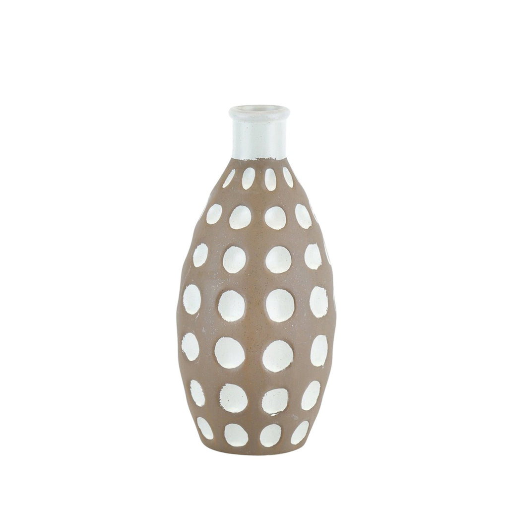 Ceramic Concave Bubbles Vase,10.75", Brown