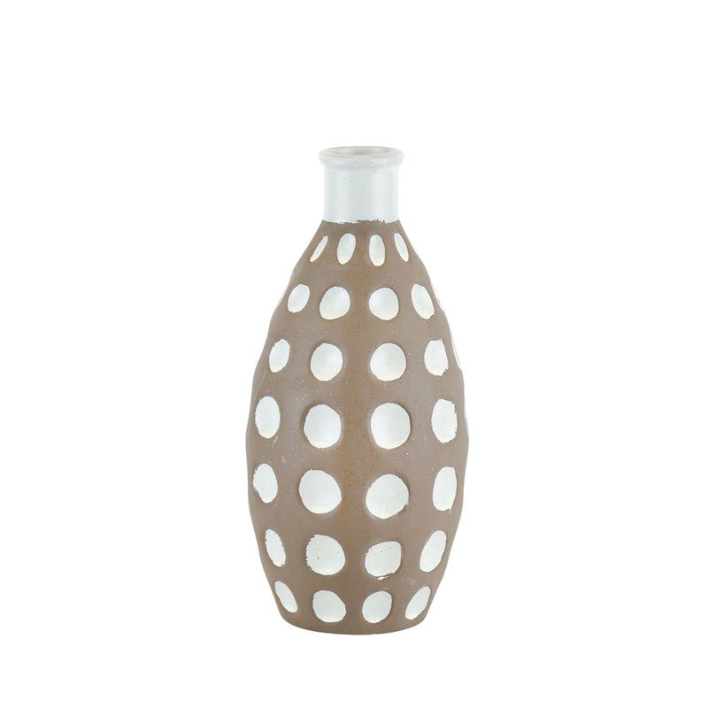 Ceramic Concave Bubbles Vase,10.75", Brown