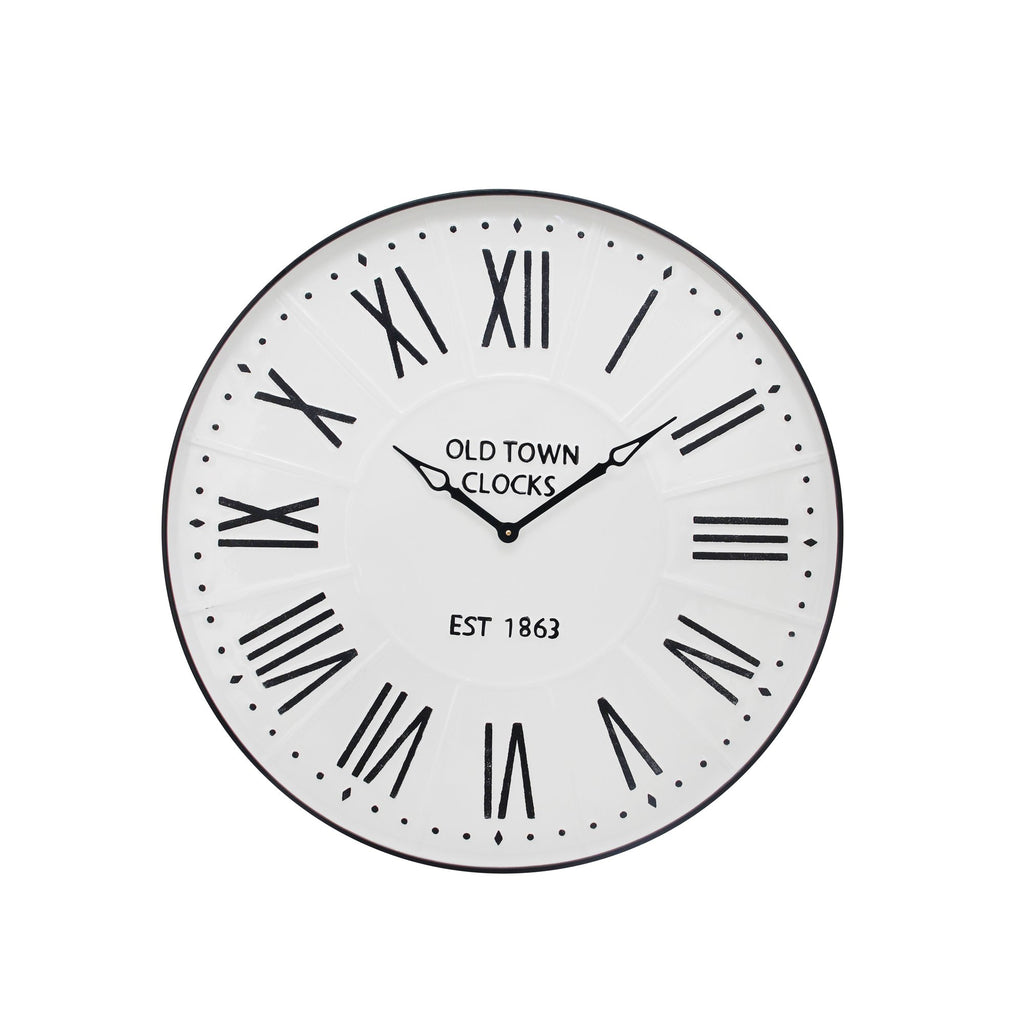 Metal Wall Clock 31.5" White Wb