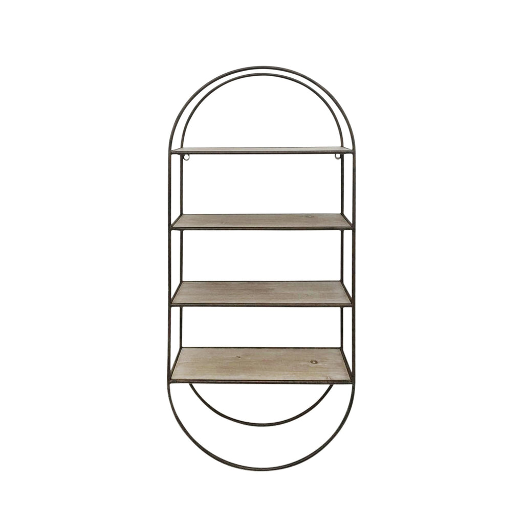Metal / Wood35.5" 4 Tier Wallshelf, Brown