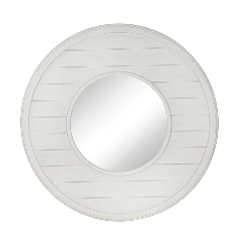 Wood Frame 31.5" Wall Mirror,Antique White Wb