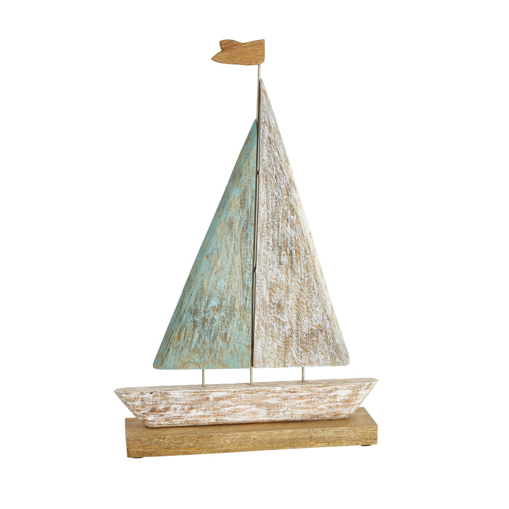 Mango Wood 22" Sail Boat, Multi