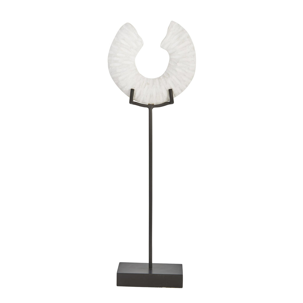 Mango Wood 24" Cut Ring Decor,White