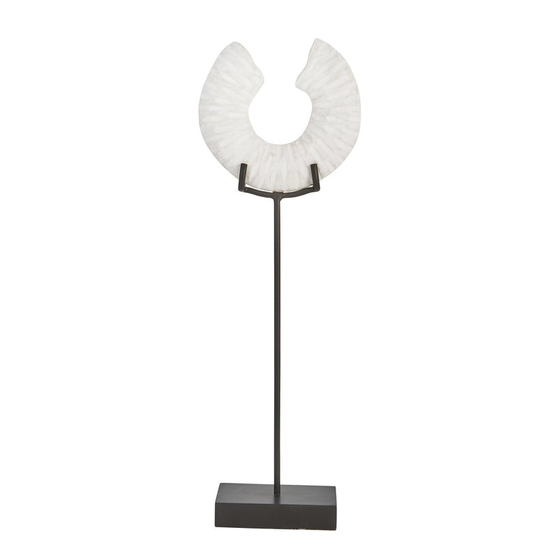 Mango Wood 24" Cut Ring Decor,White