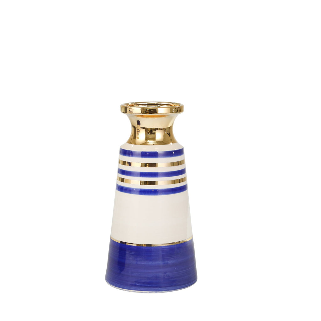 Ceramic 14" Tapered Vase, Blu