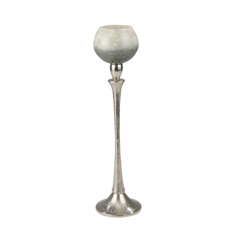 Glass 20" Goblet Votive Holder On Aluminum Stand