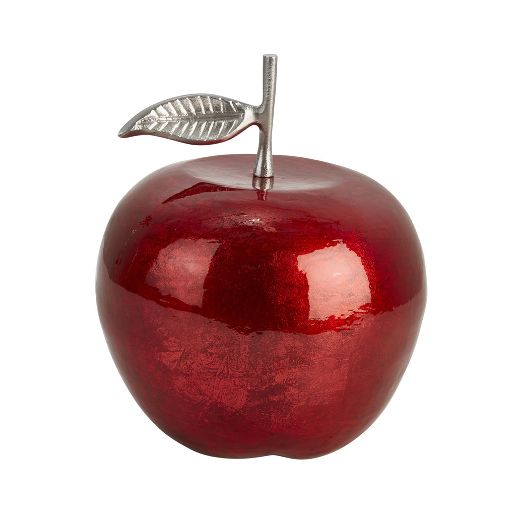 Aluminum 13" Apple Decor, Red