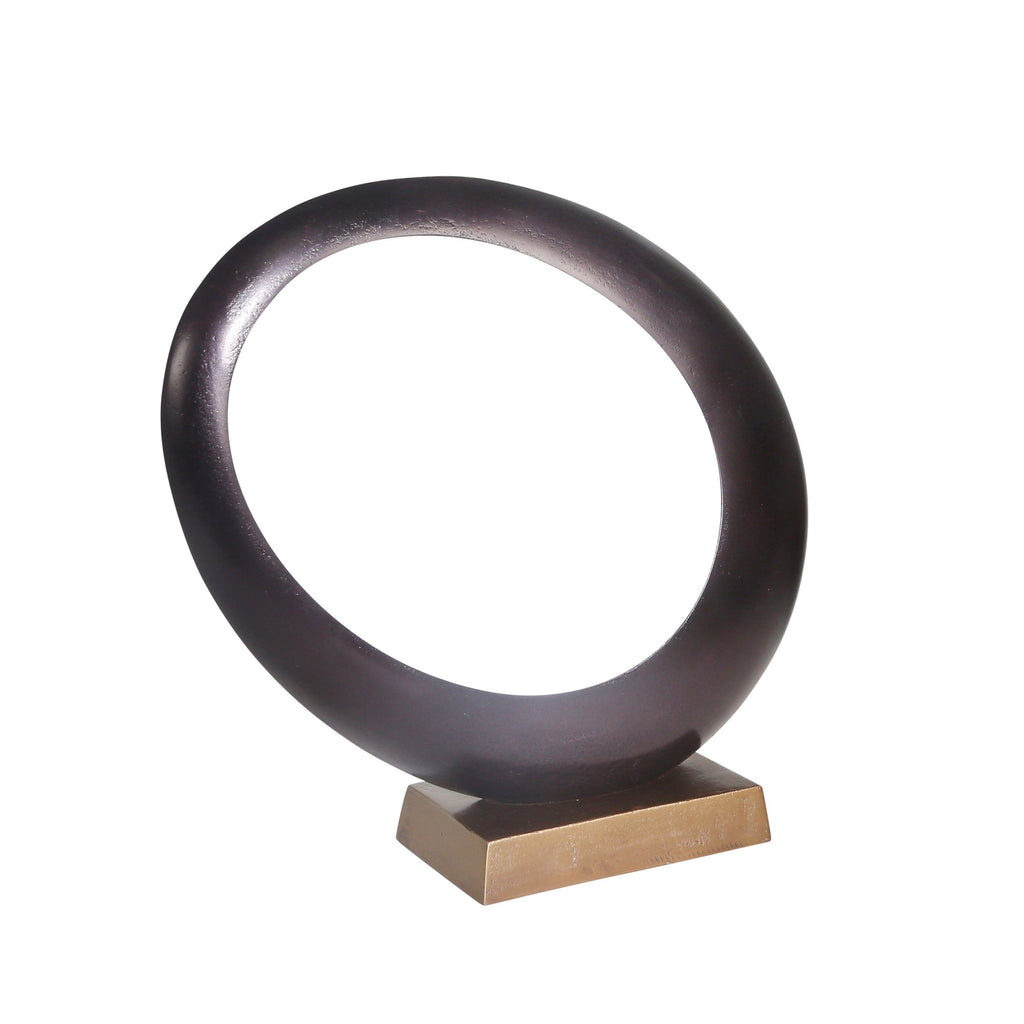 Aluminum Ovoid Sculpture, Bronze/Brass Antique