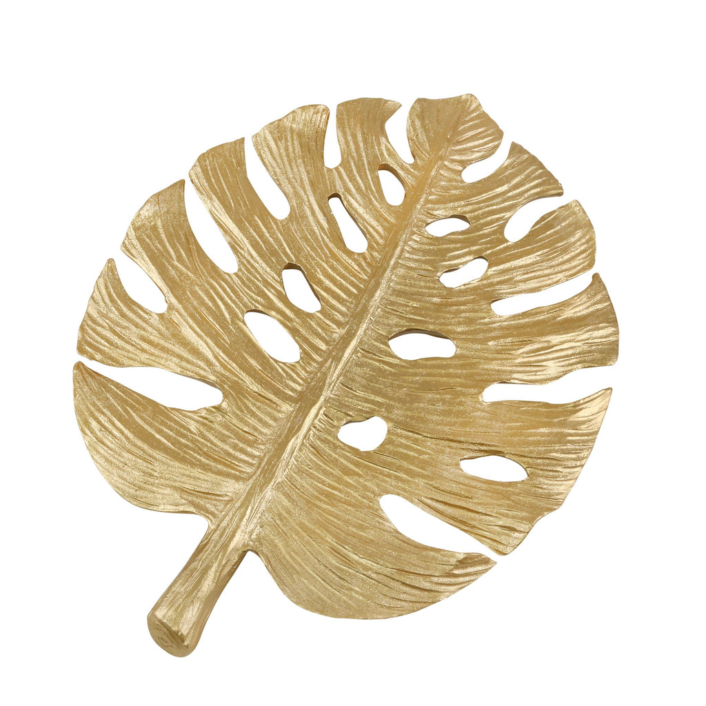 Resin 15.5" Banana Leaf Wall Decor, Gold