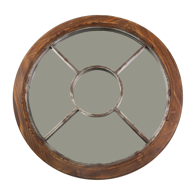 Wood Frame 30" Wall Mirror, Brown, Wb