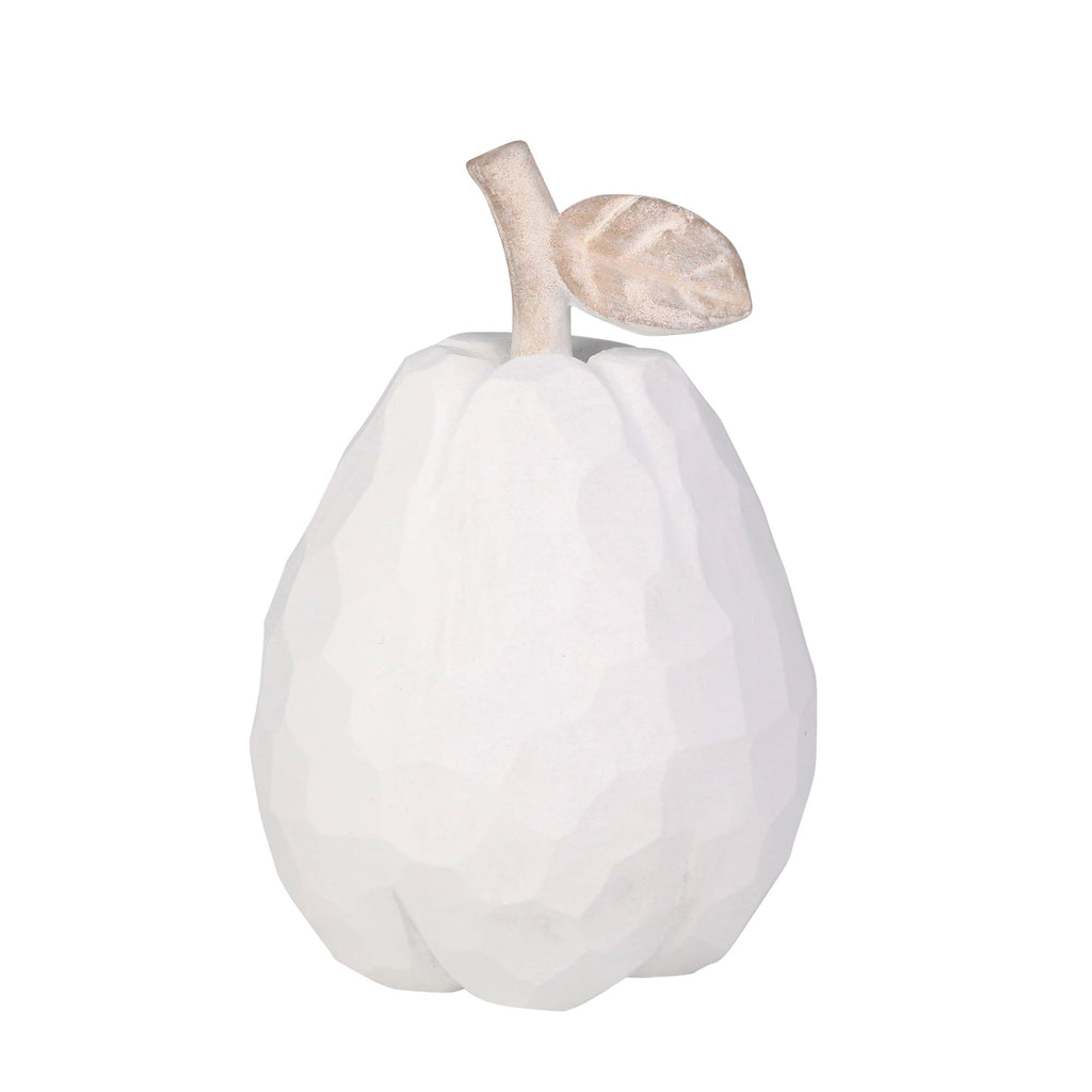 Polyresin 8.25" Pear , White
