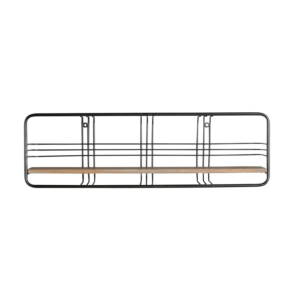Metal / Wood 30" Wall Shelf, Black