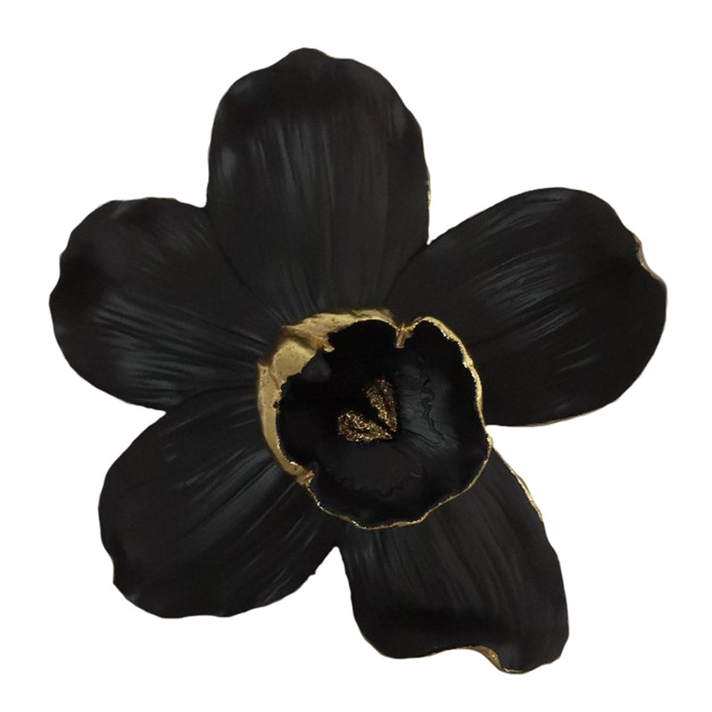orchid plant hanger Sagebrook Home 14448-05 9 in. Resin Orchid Wall Hanger Black & Gold