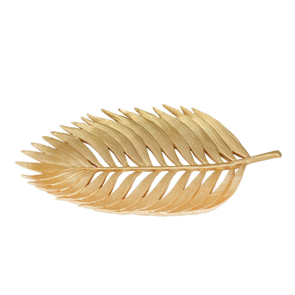 Polyresin 14" Palm Leaf Decoration, Gold
