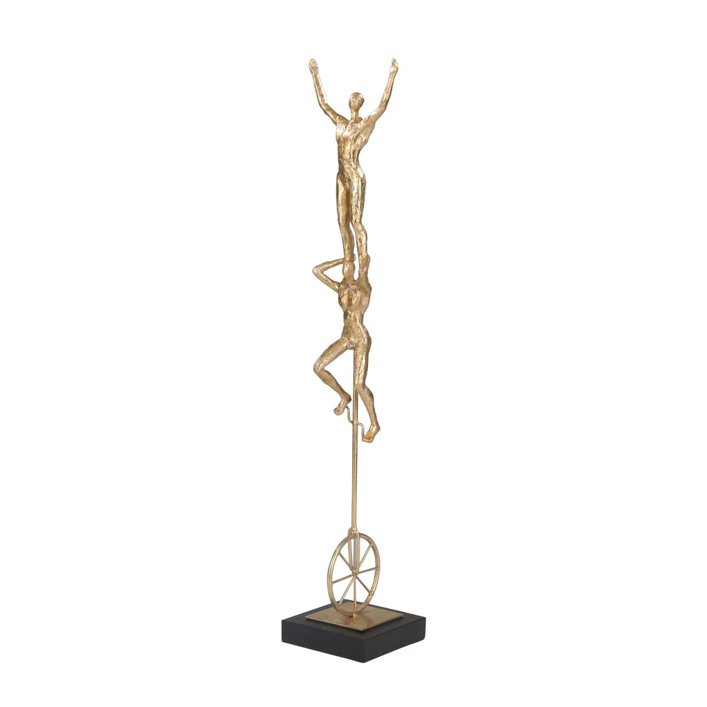 Resin 26" Unicycle Acrobats,Gold