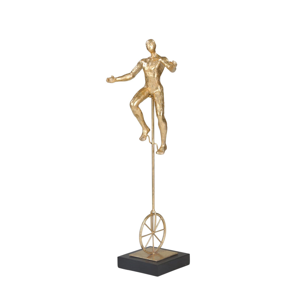 Resin 20" Unicycle Acrobat,Gold