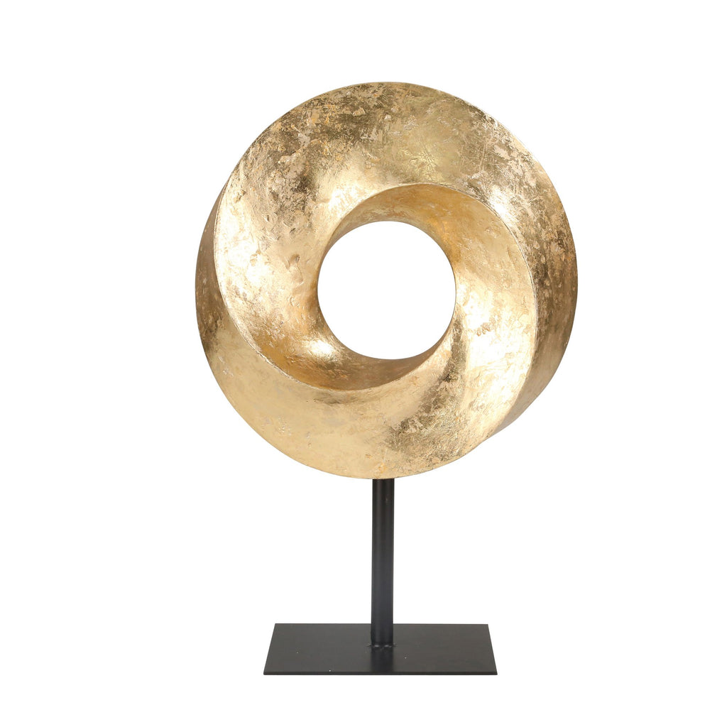 Resin 21" Circle Table Top Decor, Gold