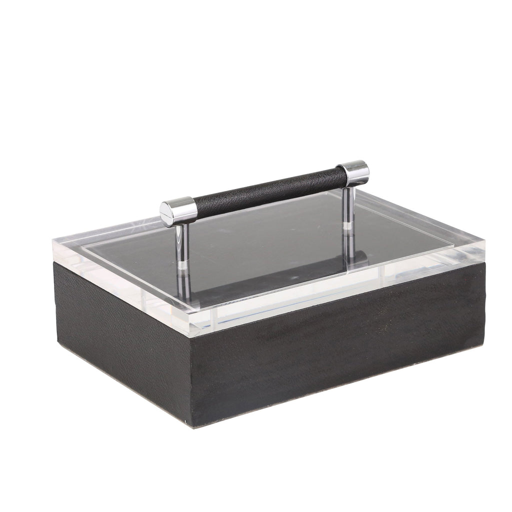 Acrylic Top 10" Storage Box, Black