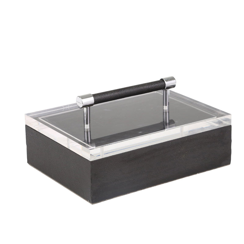 Acrylic Top 10" Storage Box, Black