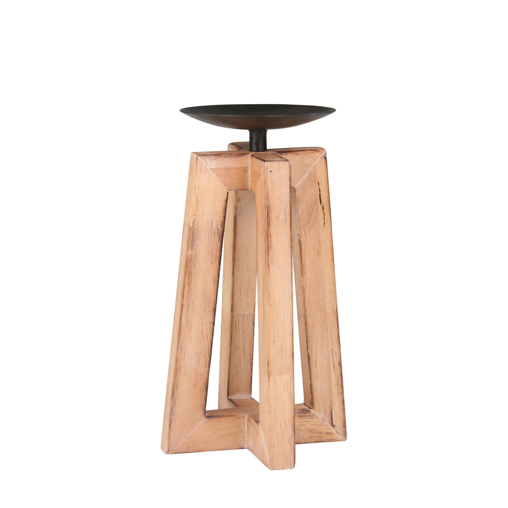 Wooden 10" Decorative Candle Holder