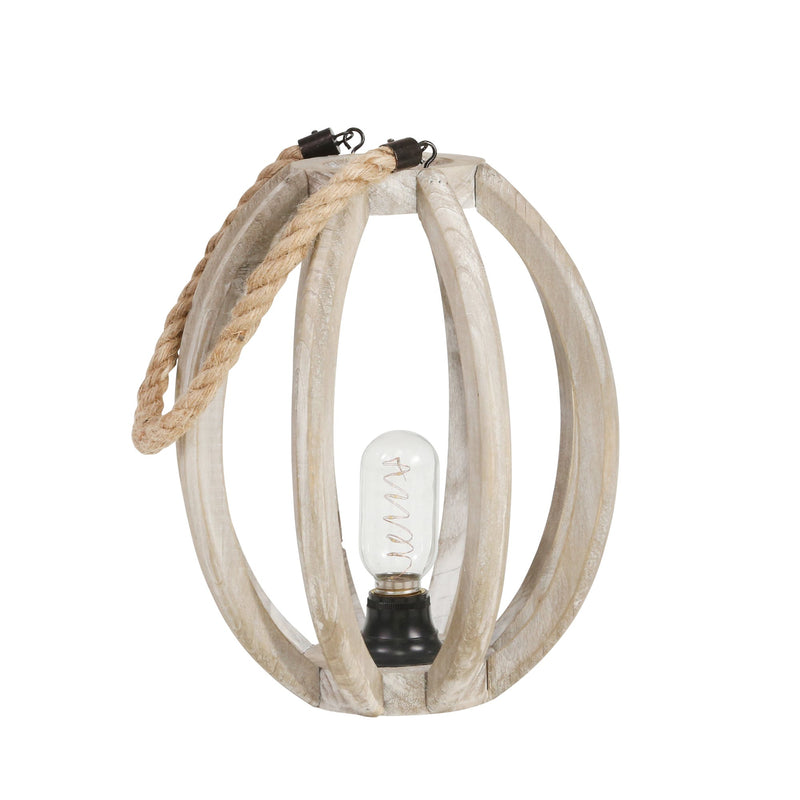 Wood, 13" Led Lantern