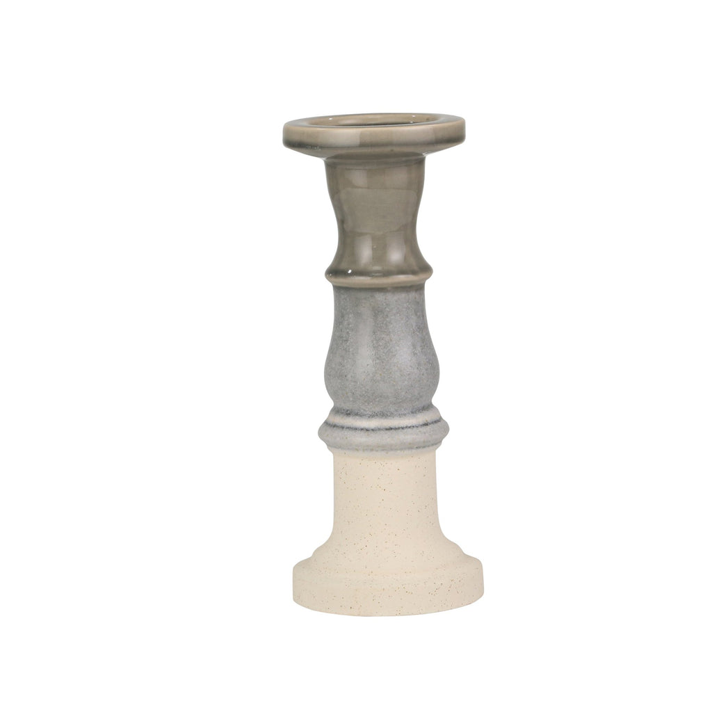 Ceramic 13" Candle Holder, Gray Fade Matt