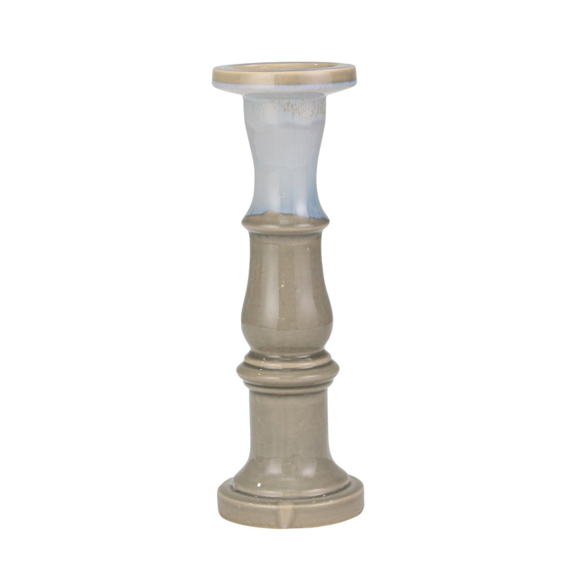 Ceramic 16" Candle Holder, Beige Fade Matt